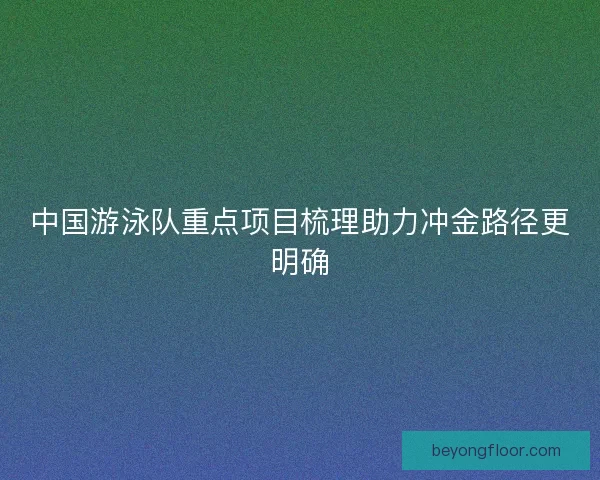 中国游泳队重点项目梳理助力冲金路径更明确